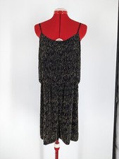 Alice Olivia USA NYC Made Black Beaded Flapper Jazz Romper Jumpsuit Dress Large