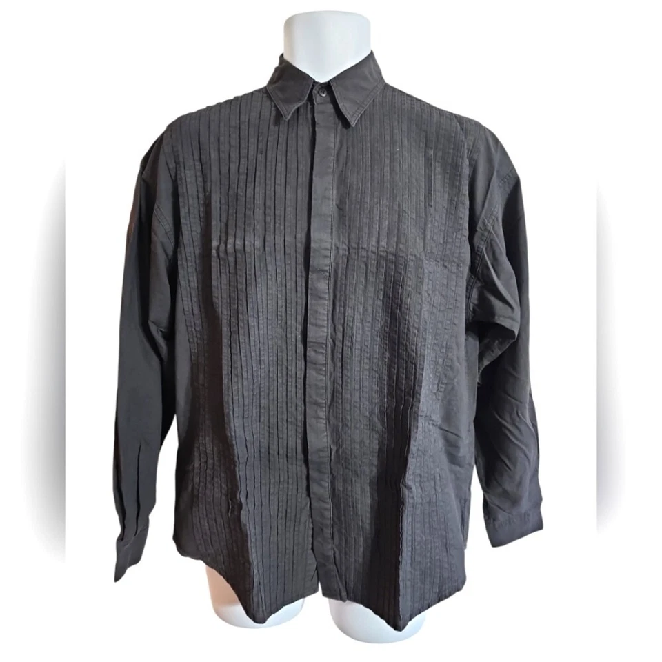 Camisa Esmoquin Internacional Hombre Manga Larga Hombre Pequeña Negra Clásica Retro Fiesta Foto 2 de 4