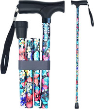 Walking Cane Printed Folding Cane, Adjustable Walking Cane for Women, Foldable C