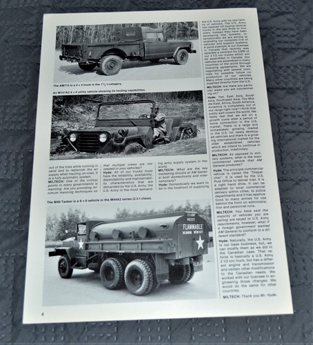 VTG 1981 AM General Trucks Jeep M151 M813 M816 M920 M49 AM715 Brochure - Picture 3 of 3
