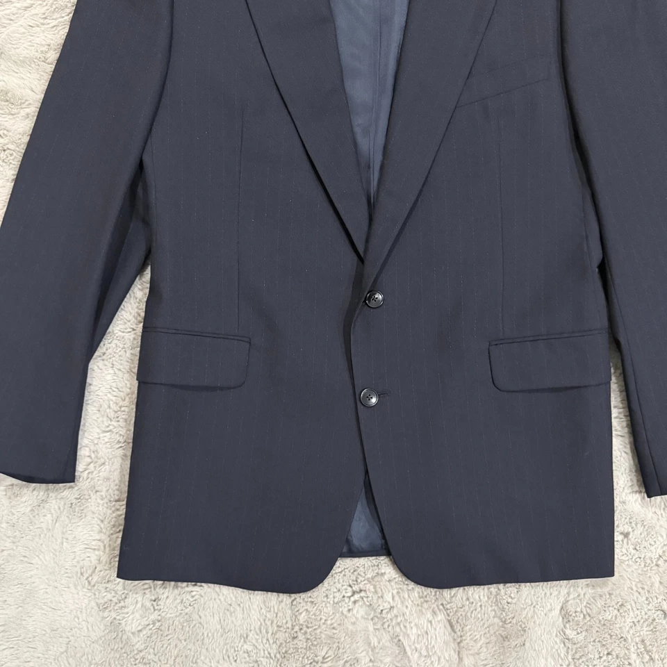 Куртка блейзер мужская Ungaro Uomo Paris 100% шерсть размер 44L сделано в США темно-синяя - Изображение 2 из 4