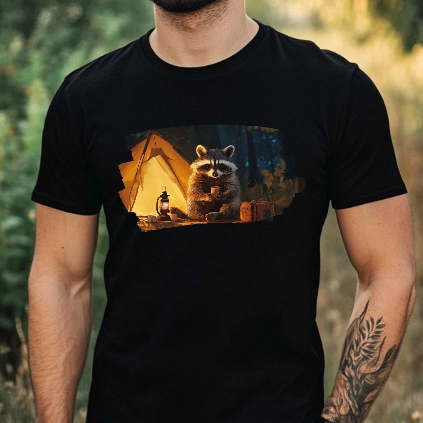 Mens Camping Raccoon Print Cotton T-Shirt Size XS to 5XL
Opens in a new window or tab