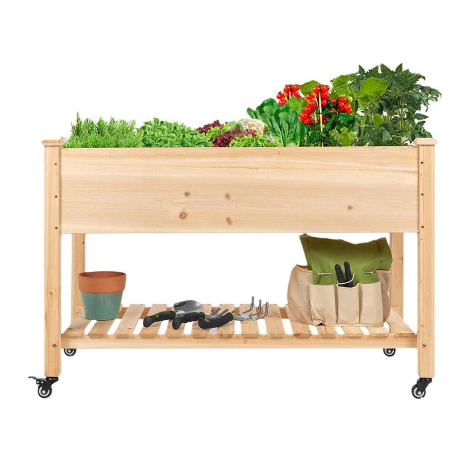 Outdoor Raised Garden Bed with Legs Vegetable Elevated Planter Box Herb Garden - Image 3 of 4