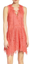 Adelyn Rae Lace Shift Dress Coral XS NWT $138