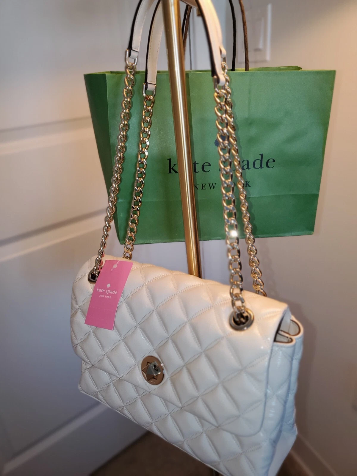 Borsa Kate Spade Natalia Med. Borsa a tracolla pergamena NUOVA con etichetta!