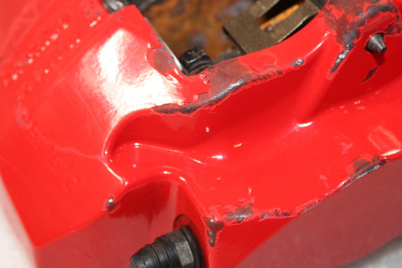 Lamborghini Huracan, LP610, LH, Front Caliper, Red, Dmg, Used, P/N 4T0615105C