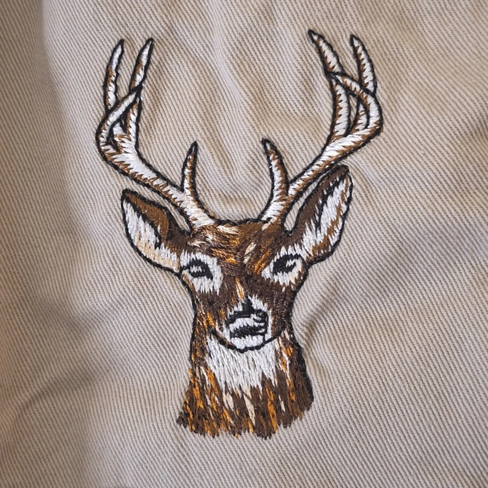 Camisa Blue Generation LS Para Hombre L L L Lona Caqui Ciervo Emblema Foto 2 de 4