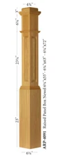 ARP-4091 Amish Made Poplar Actual Raised Panel Box Newel Post