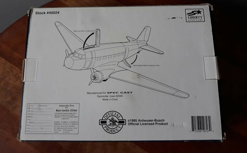 1936 DC 3 Die Cast Airplane Budweiser Coin bank by Spec Cast NEW! - Picture 6 of 8