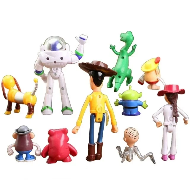 10 peças brinquedos Toy Story Woody Rex e mais bonecos de ação fofos brinquedo de topo de bolo - Imagem 4 de 4