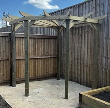 Wooden Corner Pergola