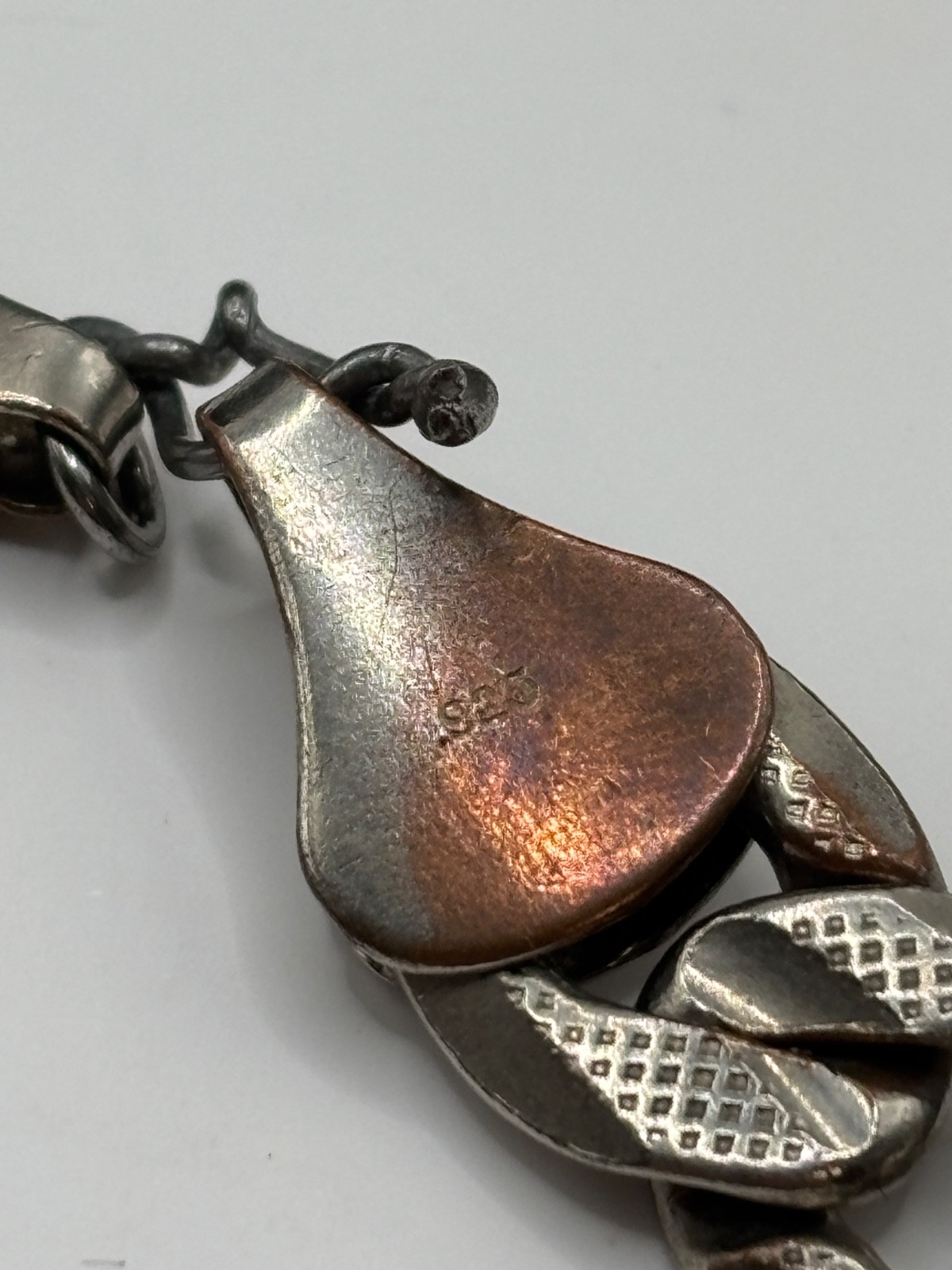 Large Solid 925 Sterling Silver Figaro Chain Neck… - image 4