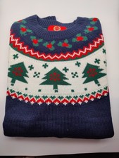 Noels Square Christmas Jumper Size S. Christmas Tree Holly