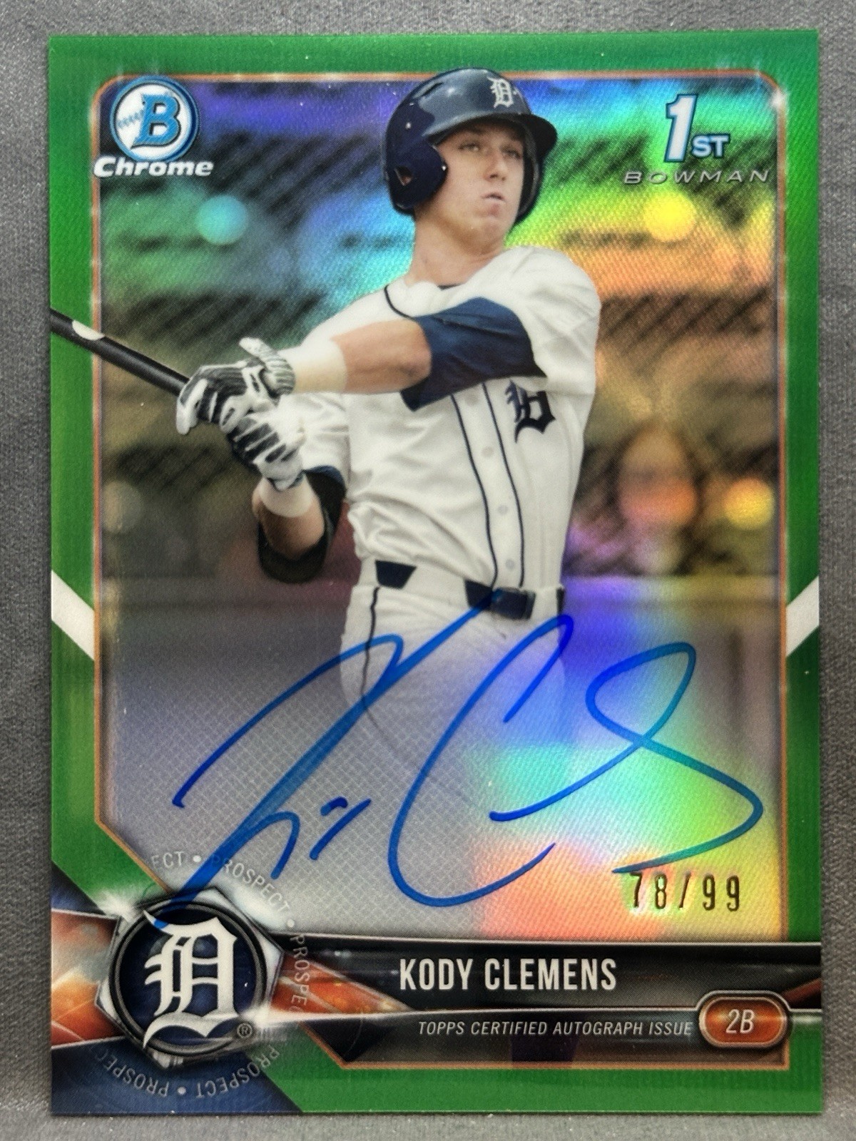 Kody Clemens 2018 1st Bowman Draft Chrome Auto #CDA-KC Green Refractor /99