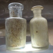 2 PONTILED FRENCH MEDICINE / PHARMACY BOTTLES-1850s
