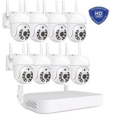 KIT VIDEOSORVEGLIANZA WIRELESS PTZ NVR 8 CANALI 8 TELECAMERE MOTORIZZATE WI-FI