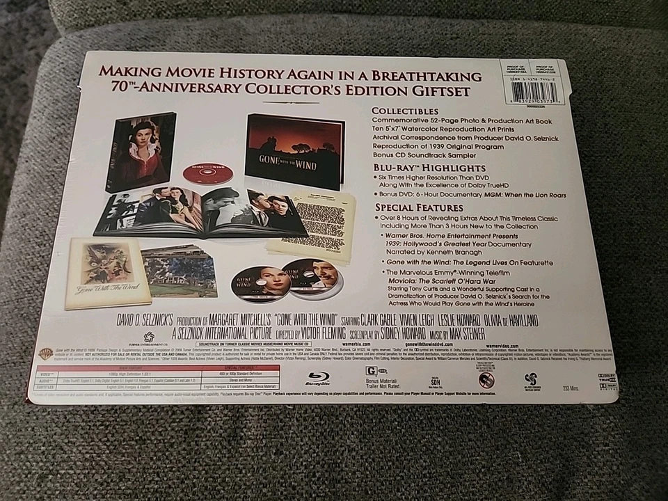 Gone With the Wind (Blu-ray, 4-Disc Set, 70th Anniversary Collectors Edition) - Image 2 of 2