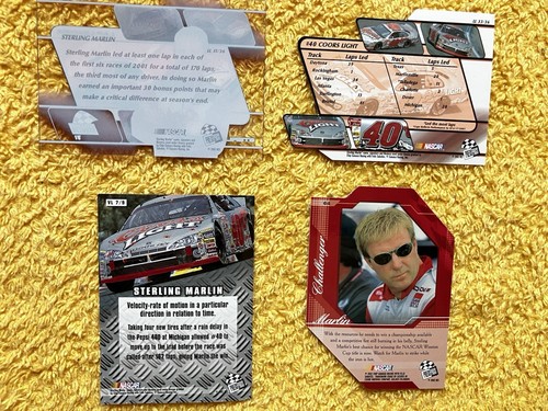 Sterling Marlin 1:24 Gold Plated Die Cast and 1:64 in Bottle w/ 4 Trading Cards - Picture 6 of 8