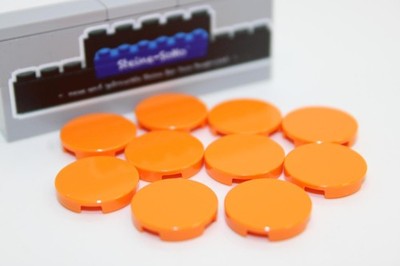 Lego (c) 10x Rundfliese - 2x2 - orange - 14769 - tile round 