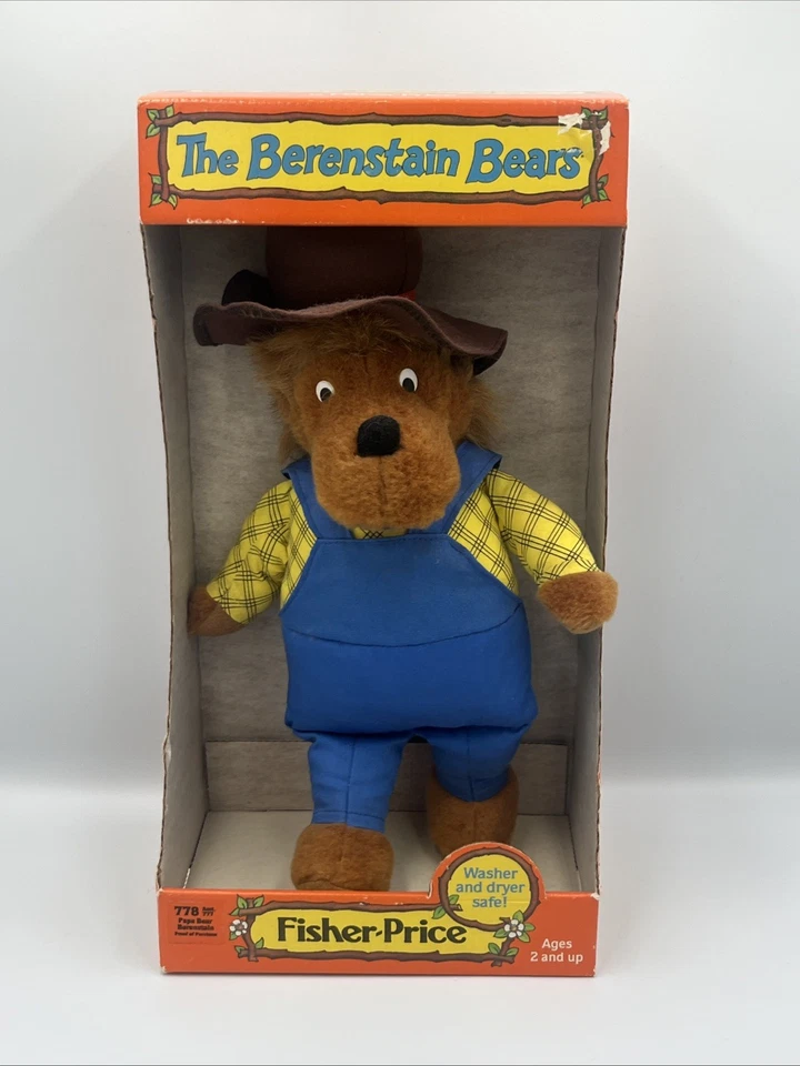 The Berenstain Bears Papa Bear Plush NIB Berenstein Bear Fisher Price 1982 - image 2 of 4