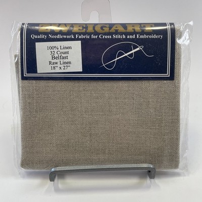 Zweigart BELFAST Linen Fabric 32 Count Cross Stitch 18x27 ~ RAW LINEN