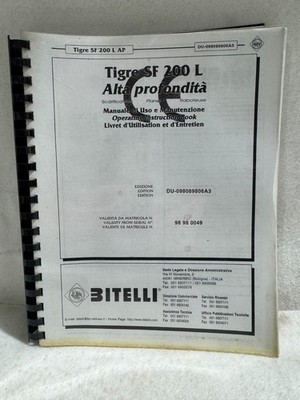 Bitelli Tigre SF 200L Asph. Mill.mach. operating instruction book Du-098089806A3