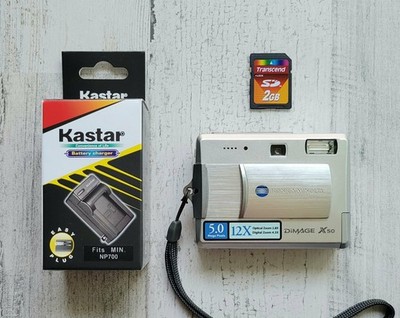 Konica Minolta DiMAGE X50 Digital Camera 5MP + Battery Charger SD Card TESTED
