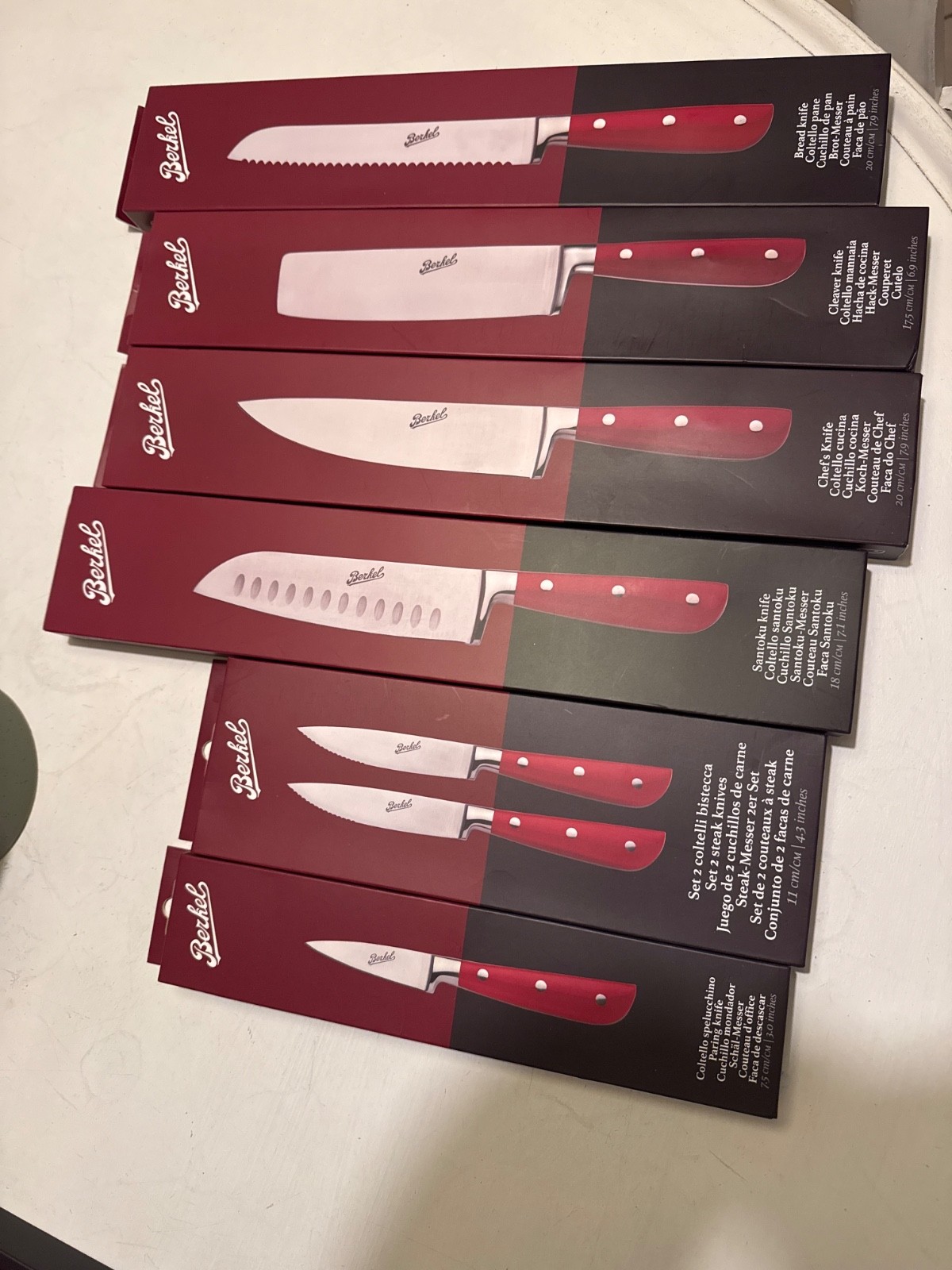 Berkel Elegance Set 5 coltelli chef Rosso