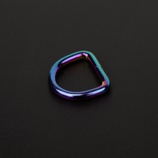Country Brook Design  5/8 Inch Iridescent Rainbow Welded D-Rings, 10 Pack