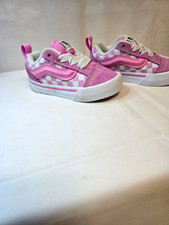 VANS Old Skool Kids Pink/White Check Suede Lace-Up Low Top Sneakers US 5