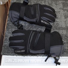 Treviso Junior Kids Ski Gloves Black Grey Waterproof Hipora Small Zipper Pocket