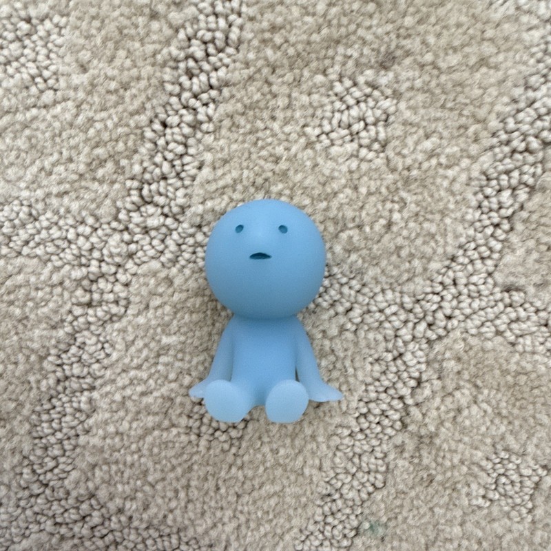 Small Blue Plastic Figurine Collectible Figure Toy Display Shelf Decor Piece