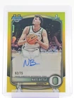 NATE BITTLE 2025-26 BOWMAN CHROME U YELLOW 1ST ROOKIE AUTO /75 Q2620