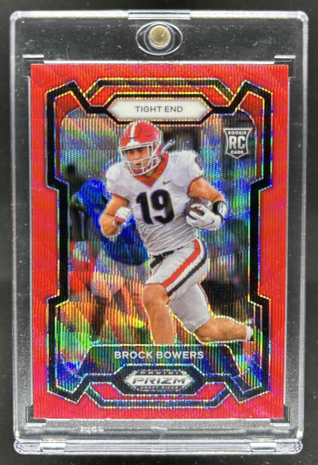 2024 Panini Prizm Collegiate Draft Picks Brock Bowers RC Ruby Wave #107 Bulldogs