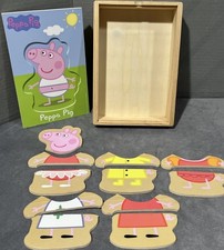 Peppa the Pig Dress Up Outfits Wooden Wood Jigsaw Puzzle Box Childrens Girls