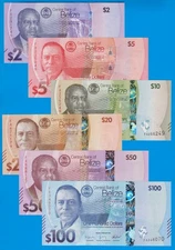 Belize 2025 FULL SET 6 Notes !! 2 5 10 20 50 100 Dollars P 73,74,75,76,77,78 UNC