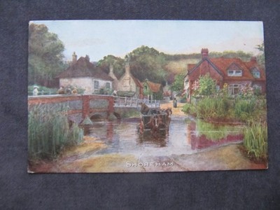 ALTE POSTKARTE MIT KÜNSTLERISCHER IMPRESSION VON SHOREHAM, WEST SUSSEX, R. F. ROBERTSON
