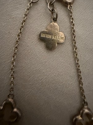 Heidi Klum Sterling Silber Bahnhofskette Halskette Vierflügel Kleeblatt 925 lang 36''