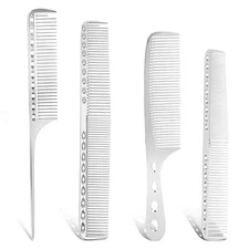 Metal Comb for Men, 4 Aluminum Dressing Comb Professional Barber Types Metal 