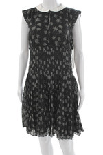 Kate Young For Target Womens Fit & Flare Black Star Print Dress Size S