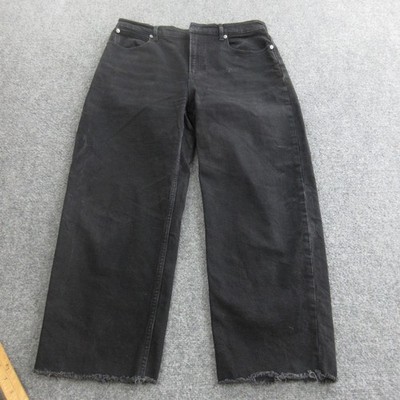 Everlane Jeans Womens 31 Long Black Way High Jean High Rise Wide Leg Raw Hem