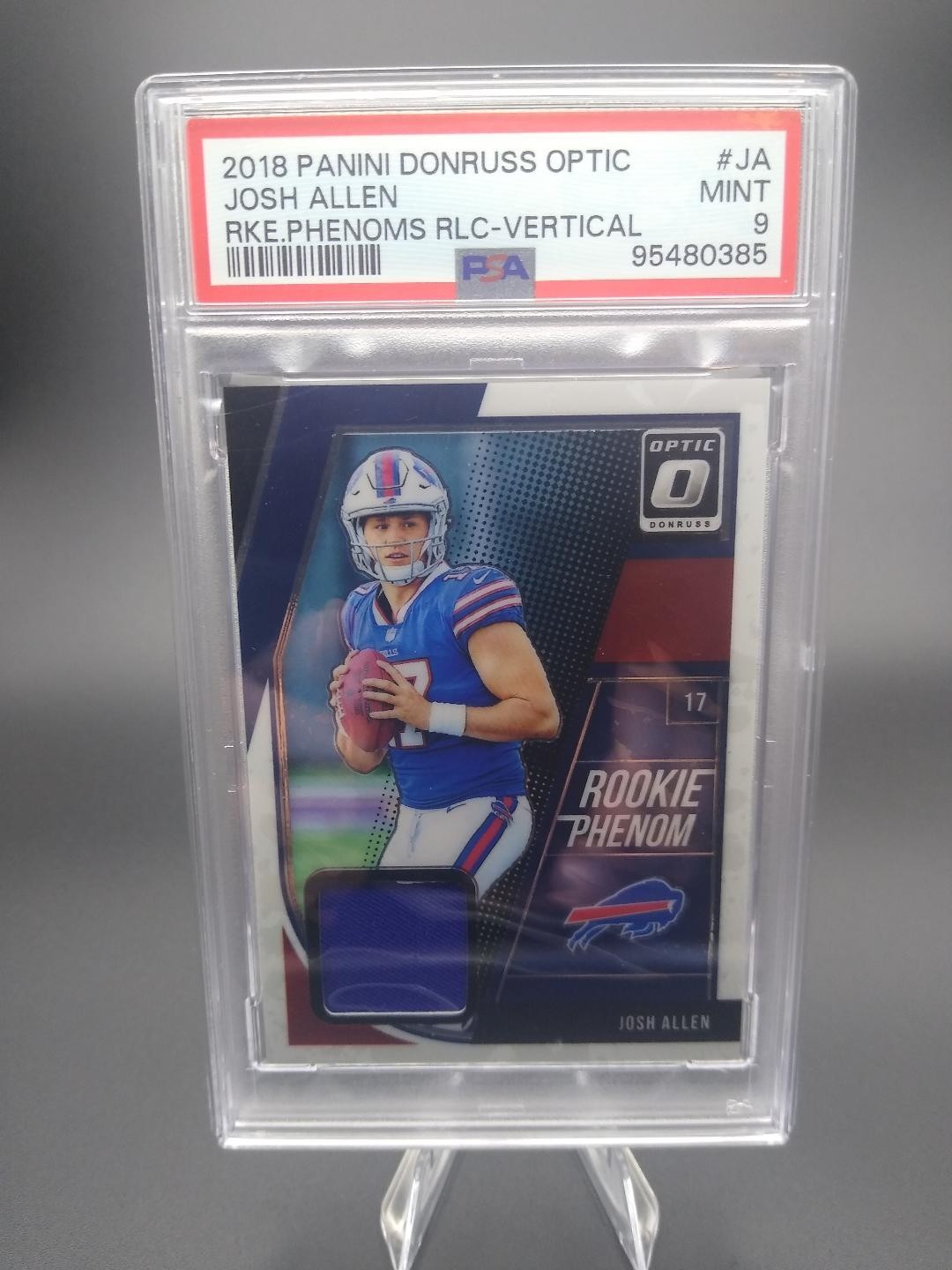 2018 Donruss Optic - Rookie Phenom Relic Vertical Josh Allen #RP-JA PSA 9 MINT 