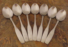 Oneida Paul Revere Set of 7 Oval Soup Spoons Community Stainless Flatware Lot D