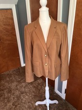 J. Crew Women s Camel Wool Blend Blazer, Good Condition, Size 14.