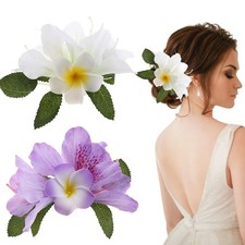 Plumeria Flower Hair Clips Hawaiian Flower Hairpins Tropical Floral Hair Acce...