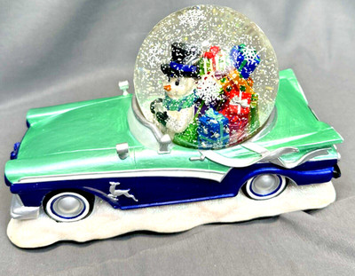 Christopher Radko Christmas Snowrider Snowglobe Snowman Car Figurine