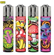 NEW Mushrooms series Clipper lighters - set of 4 - 420 stoner 90s lighter hippie