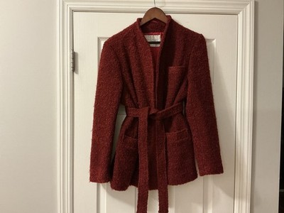 VTG Mr Fred WOOL Coat Jacket Silk Lined Belted Boucher