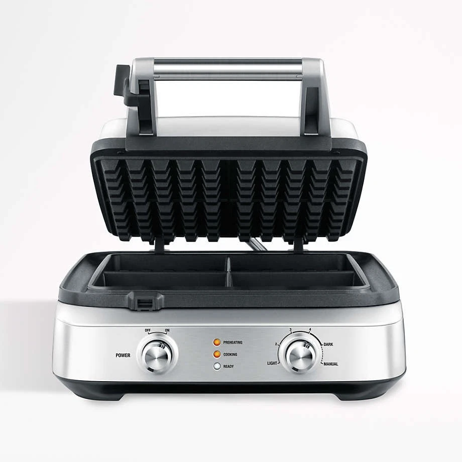 Breville The Smart Waffle Maker 4 Slice BWM604BSSUSC, Sliver - Image 2 of 4