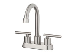 Project Source Larton Brushed Nickel 4-in centerset 2-handle Bathroom Faucet